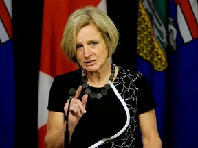 Alberta Premier Rachel Notley announces on Tuesday February 6, 2018 that Alberta will boycott all wine from British Columbia in response to the B.C. government's delay of the Trans Mountain pipeline expansion. (PHOTO BY LARRY WONG/POSTMEDIA)