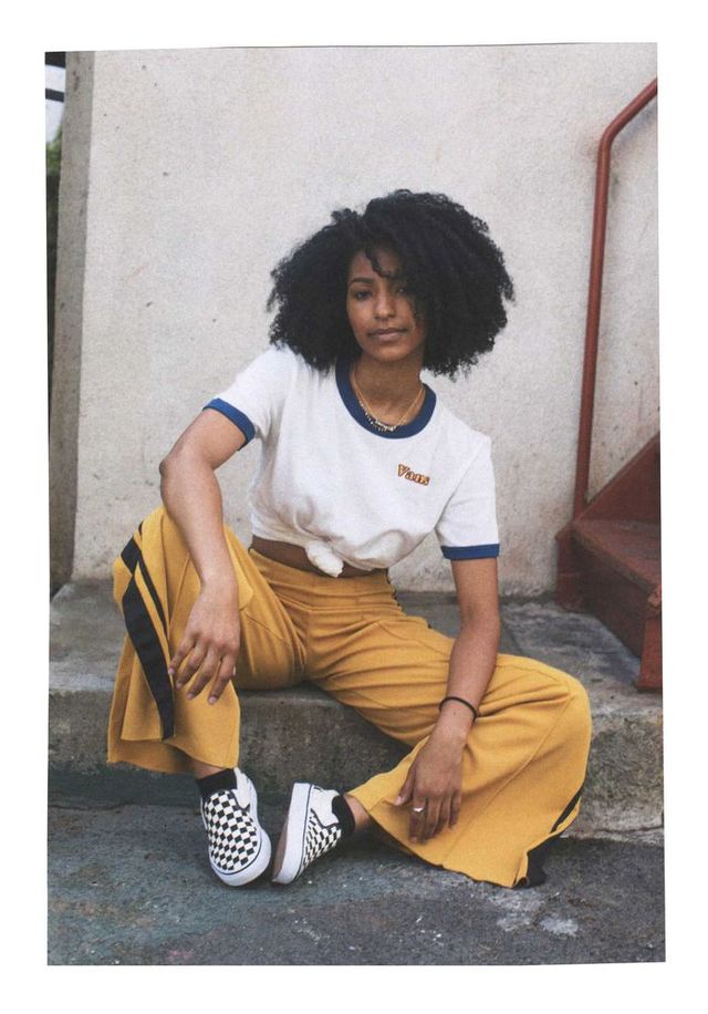 A model wears Vans in a shot from the Not Just One Thing campaign. 