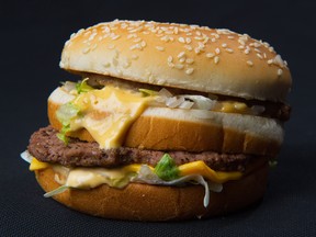 A McDonald’s Big Mac. The fast-food restaurant chain says it’s reducing emissions in what will be the equivalent of taking 32 million cars off the road for a year.