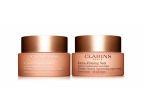 Clarins Extra-Firming Day Cream and Clarins Extra-Firming Night Cream.