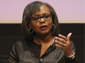 Anita Hill speaks at a discussion about sexual harassment and how to create lasting change.
