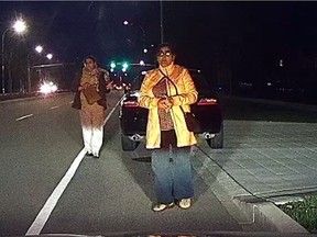 Police are looking for these women after they were involved in a collision with a pedestrian on King George Boulevard in Surrey on Sunday night.