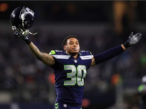 Bradley McDougald of the Seattle Seahawks reacts after a missed field goal by the Dallas Cowboys at AT&T Stadium on Dec. 24, 2017 in Arlington, Texas. ORG XMIT: 700070833 [PNG Merlin Archive]