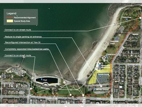 A bike path proposal for Kitsilano Beach Park will be presented Monday night in a public meeting by the park board and the City of Vancouver.