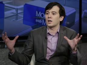 FILE - In this Aug. 15, 2017 file photo, former pharmaceutical CEO Martin Shkreli speaks during an interview by Maria Bartiromo during her "Mornings with Maria Bartiromo" program on the Fox Business Network, in New York. Shkreli became notorious for raising the price of a life-saving drug by 5,000 percent and trolling critics on the internet with his snarky "Pharma Bro" persona. A federal judge in Brooklyn will have to weigh the conflicting portrayals of Shkreli on Friday, March 9, 2018, at his sentencing on a securities fraud conviction.