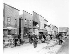 The south side of the Unit Block of Dupont Street, circa 1907.  Vancouver Archives AM1376-: CVA 1376-506