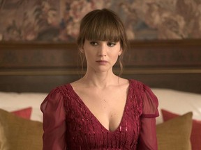 In this image released by Twentieth Century Fox, Jennifer Lawrence appears in a scene from "Red Sparrow."