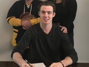 Canucks prospect Kole Lind signed a three-year entry level contract with the team this week.