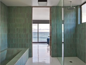 Floor-to-ceiling tile by Heath Ceramics used to achieve in an indoor outdoor flow in the beachfront property. Photo: Heath Ceramics for The Home Front: High praise for clay by Rebecca Keillor [PNG Merlin Archive]