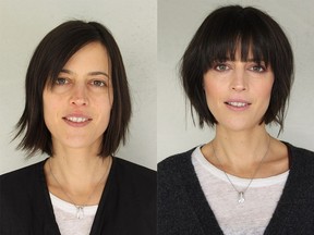 Ilse Meersman before, left, and after her Nadia Albano makeover.