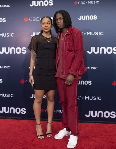 Daniel Caesar arrives on the red carpet at the Juno Awards in Vancouver, Sunday, March, 25, 2018.