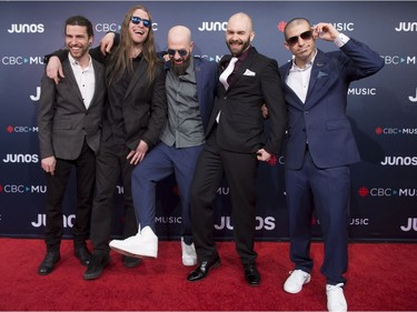 Archspire arrives on the red carpet at the Juno Awards in Vancouver, Sunday, March, 25, 2018.
