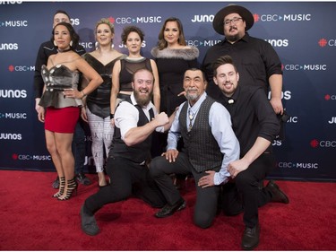 The Jerry Cans arrive at the Juno Awards in Vancouver, Sunday, March, 25, 2018.