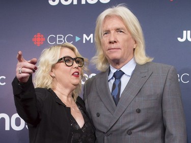 Bob Rock and Jan Arden arrive at the Juno Awards in Vancouver, Sunday, March, 25, 2018.