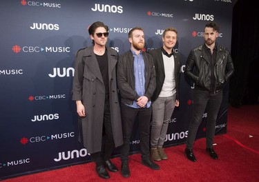 Members of Ivory Hours arrive on the red carpet at the Juno Awards in Vancouver, Sunday, March, 25, 2018.