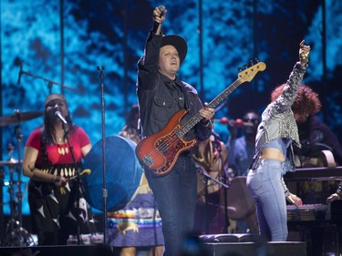 Arcade Fire performs at the Juno Awards in Vancouver, Sunday, March, 25, 2018.