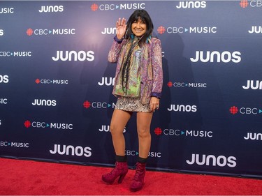 Buffy Ste-Marie is seen during arrivals for the 2018 Juno Awards, in Vancouver on Sunday, March 25, 2018.