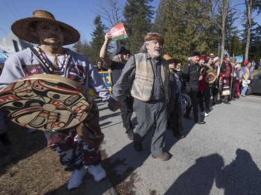 Thousands protest the Kinder Morgan pipeline expansion in Burnaby on March 10, 2018.