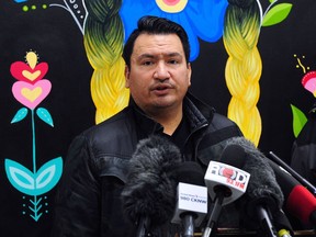 Chief Ian Campbell, Squamish Nation speaks at the official opening of the Saa-ust Centre, a space created to provide support to families and survivors affected by the National Inquiry into Missing and Murdered Indigenous Women and Girls, in Vancouver, BC., March 19, 2018.