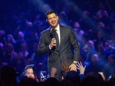 Michael Buble hosts the 2018 Juno Awards at Rogers Arena in Vancouver, March 25, 2018.