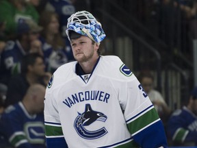 Utica Comets' goaltender Thatcher Demko, the player the Vancouver Canucks are hoping develops into a star, likely won't play for the NHL team this season even though fans would like to see that.