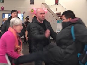 A man is caught on video kicking a librarian at Richmond Public Library on Feb. 27.  [PNG Merlin Archive]