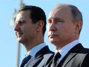 Syria's Bashar Assad and Russia's Vladimir Putin: Neither fears threats from the West.