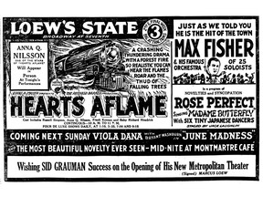 Ad for one of the first movies ever filmed in British Columbia, Hearts Aflame. This appeared in the Los Angeles Times on Jan. 21, 1923.