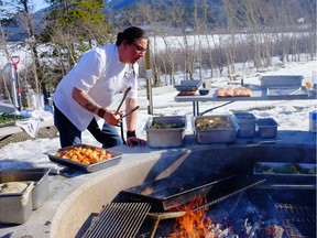 Chef Joseph Shawana at the First Nations Fire Feast held at Carcross Tagish First Nation in Yukon.