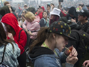 Cannabis enthusiasts light up at Sunset Beach for the annual 4/20 protest in Vancouver.
