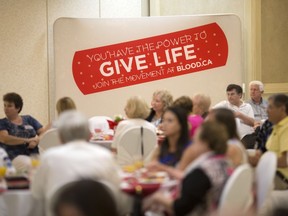 A Canadian Blood Services celebration honouring who have donated blood.