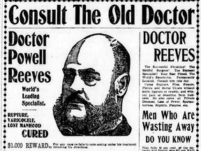 Ad for Dr. Powell Reeves in the April 7, 1900 Vancouver World.