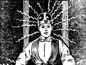 Illustration of Electra, the Wizard of Electricity, from the April 23, 1910, Vancouver World.