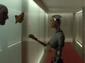 Alicia Vikander is pictured as Ava, a beautiful robot with a killer instinct, from the film Ex Machina.