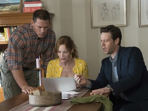 John Cena, Leslie Mann and Ike Barinholtz in a scene from Blockers.