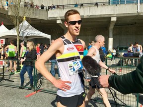 Brendan Gregg of California was the men's winner of the Vancouver Sun Run with a time of 29:15.