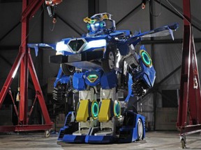 Japanese inventors made this — a robot that turns into a car. It's basically a Transformer.