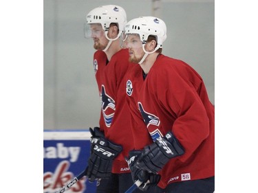 Jan. 20, 2004: The Vancouver Canucks practise at Burnaby 8 rinks.