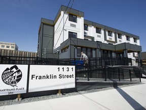 A 39-unit modular building was opened on the former Sugar Mountain tent city site  1131 Franklin St. in Vancouver.