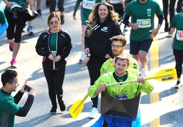 The start of the 2018 Vancouver Sun Run on W. Georgia St. in Vancouver, BC., April 22, 2018.