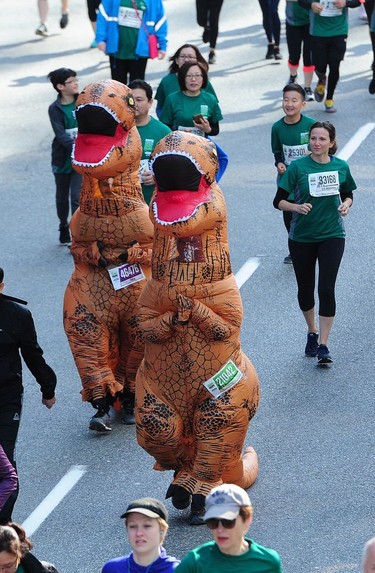 The start of the 2018 Vancouver Sun Run on W. Georgia St. in Vancouver, BC., April 22, 2018.