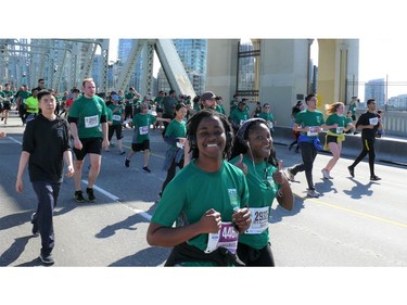 Sun Run Smilers participate in the 10 K Vancouver Sun Run on April 23, 2018.