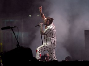Post Malone Performing Live At the Sahara Stage at The 2018 Coachella Music Festival.