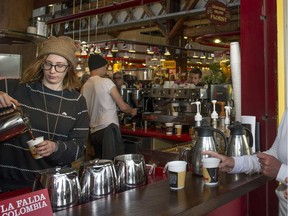 The JJ Bean location in Granville Island may be scenic and hip, but not enough to pull Vancouver further up a global ranking of hipster cities.