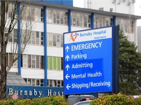 File photo of Burnaby Hospital. Nine patients in a medical unit at hospital have tested positive for the virus that causes COVID-19.