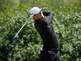 Kramer Hickok, who led the Mackenzie Tour in money earnings last season, hits his tee shot on the 14th hole during the first round of the North Mississippi Classic at the Country Club of Oxford on April 19, 2018 in Oxford, Mississippi.