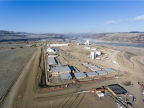 The concrete-batch-plant area on the south bank at the B.C. Hydro Site C dam construction project.