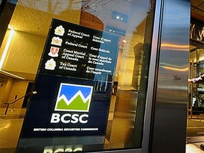 The B.C. Securities Commission (BCSC) offices in downtown Vancouver.