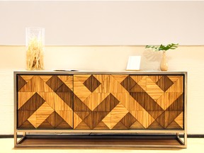 The Kitsilano credenza by ChopValue Manufacturing is made from 17,100 recycled chopsticks and retails exclusively at INspiration Furniture for a suggested price of $4,645. inspirationfurniture.ca