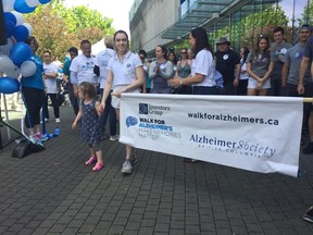 Health Minister Adrian Dix announced $2.7 million in funding for the Alzheimer's Society of B.C.'s First Link program on May 6, 2018 during the volunteer-assisted 2018 Investors Group Walk for Alzheimer's event.